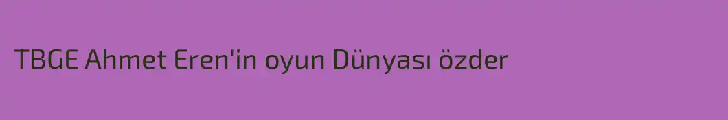 TBGE Ahmet Eren'in oyun Dünyası özder